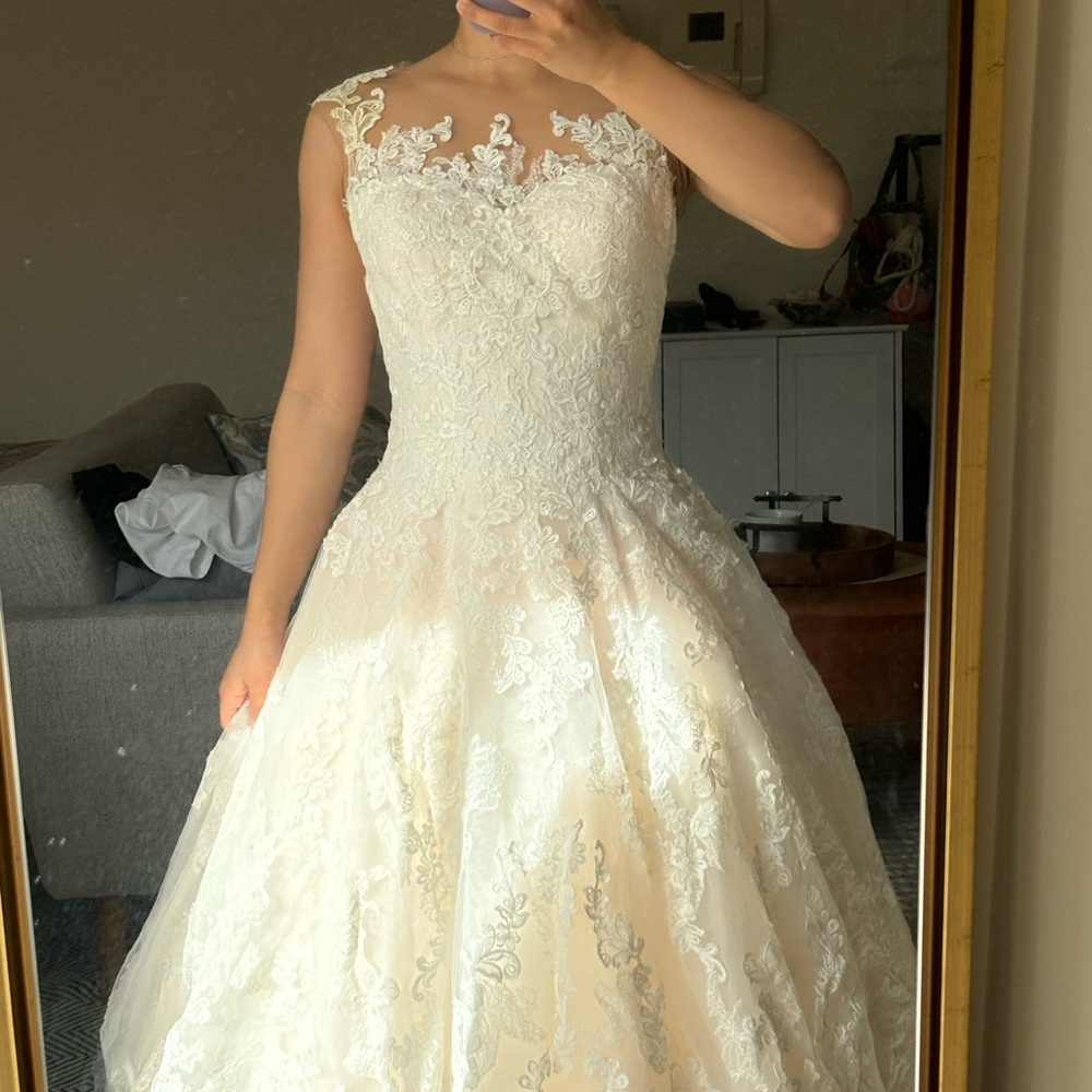 Pronovias lace wedding ball gown